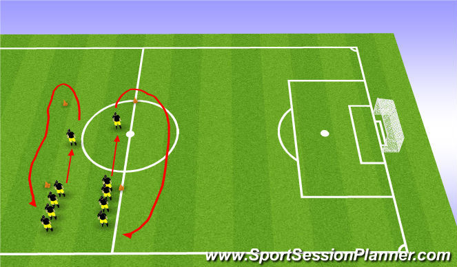 Football/Soccer Session Plan Drill (Colour): Warm Up