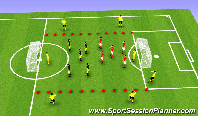 Football/Soccer Session Plan Drill (Colour): 5v5 small sided game