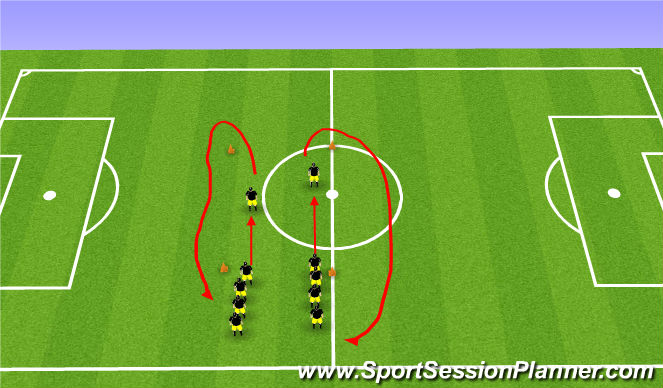 Football/Soccer Session Plan Drill (Colour): Warm Up