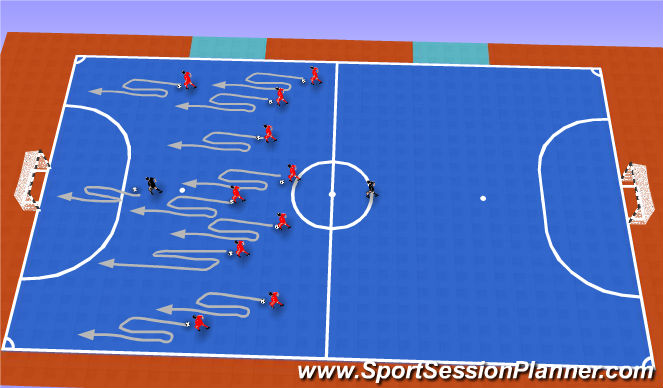 Futsal Session Plan Drill (Colour): TECHNICAL DRIBBLING (5 MIN)