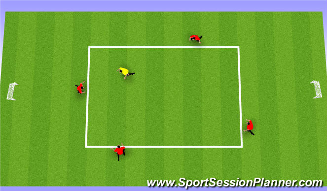 Football/Soccer Session Plan Drill (Colour): interception 1v1