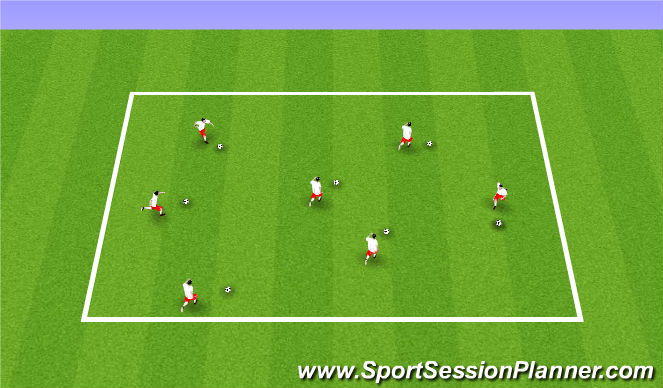 Football/Soccer Session Plan Drill (Colour): Warm Up: Ball Mastery