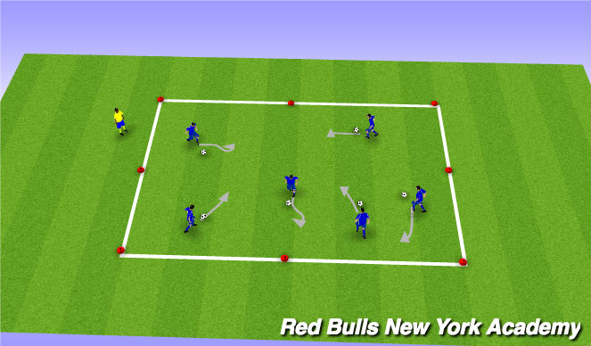 Football/Soccer Session Plan Drill (Colour): Dribble Tag