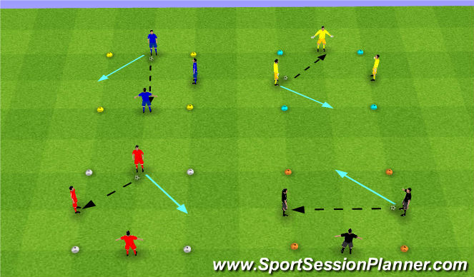 Football/Soccer Session Plan Drill (Colour): Warm Up