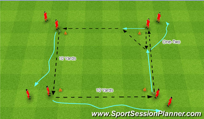 Football/Soccer Session Plan Drill (Colour): Warm Up