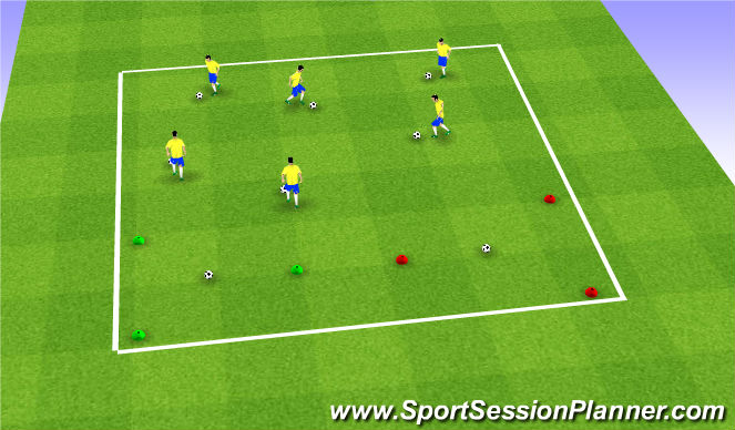 Football/Soccer Session Plan Drill (Colour): Technical- Passing/Receiving- Triangles