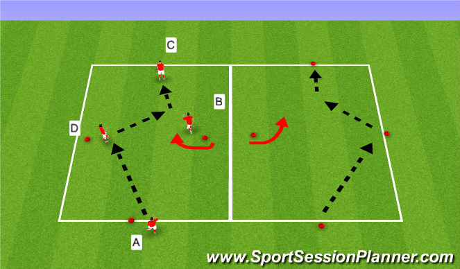 Football/Soccer Session Plan Drill (Colour): Passing Combination 1