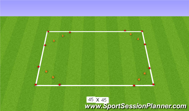 Football/Soccer Session Plan Drill (Colour): High-Tempo Possession and Support