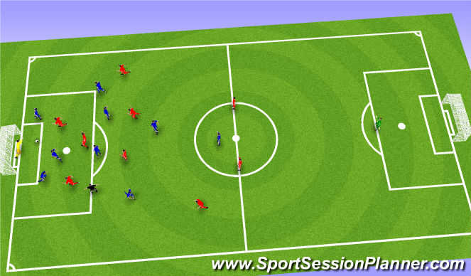 Football/Soccer Session Plan Drill (Colour): 10v10 game