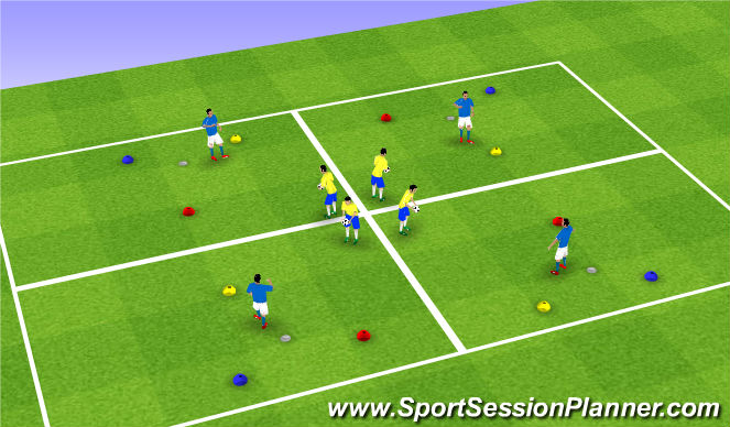 Football/Soccer Session Plan Drill (Colour): Reaction Time Technical