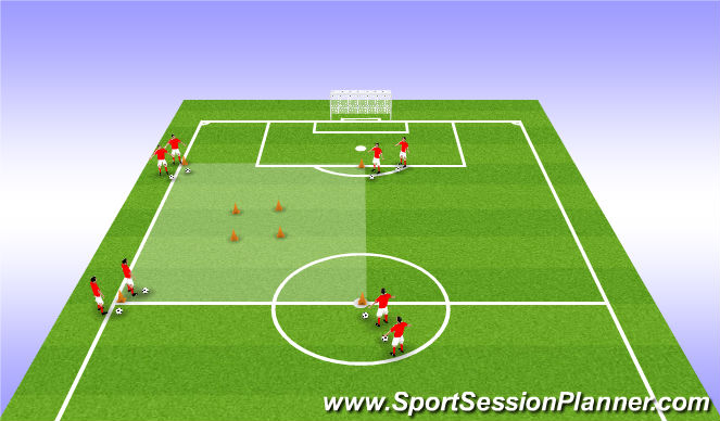 Football/Soccer Session Plan Drill (Colour): WARM UP