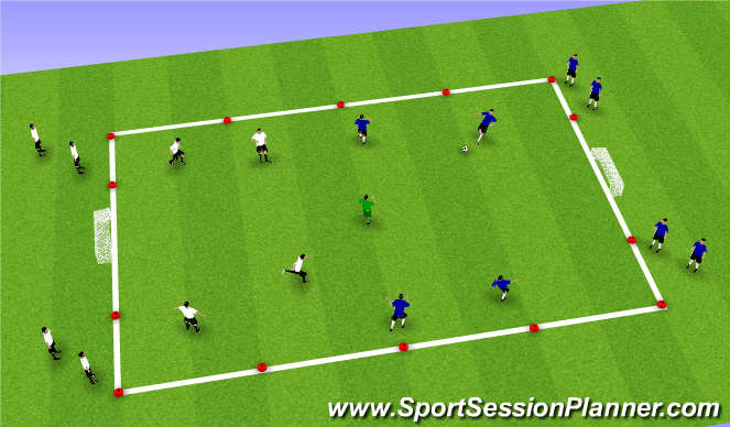 Football/Soccer Session Plan Drill (Colour): 4v4 + 1