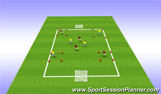 Football/Soccer Session Plan Drill (Colour): Conditioned Games