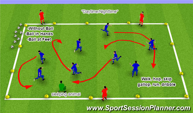 Football/Soccer Session Plan Drill (Colour): Daytime/Nightime