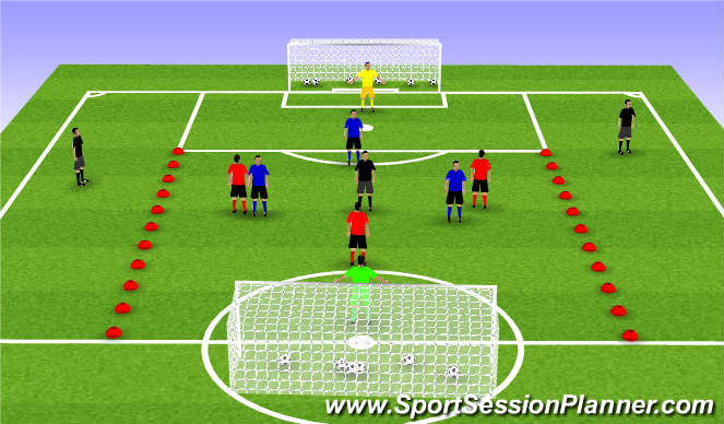 Football/Soccer Session Plan Drill (Colour): Building Play Side to Side