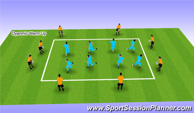 Football/Soccer Session Plan Drill (Colour): 2. Dynamic Warm Up