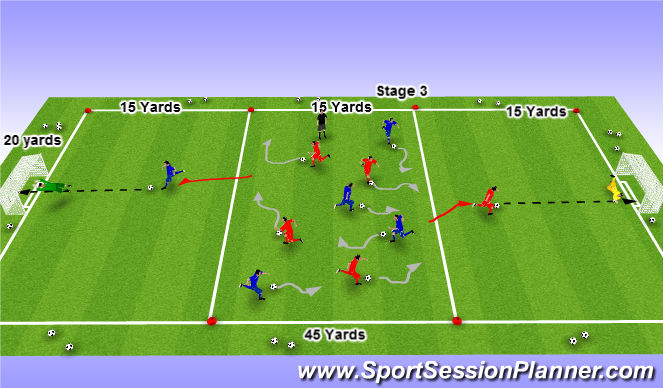 Football/Soccer Session Plan Drill (Colour): WARM-UP Stage 3 (3-5 mins)