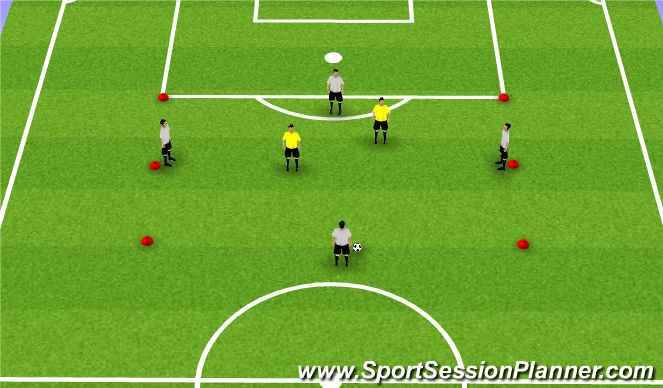 Football/Soccer Session Plan Drill (Colour): Rondo 4v2