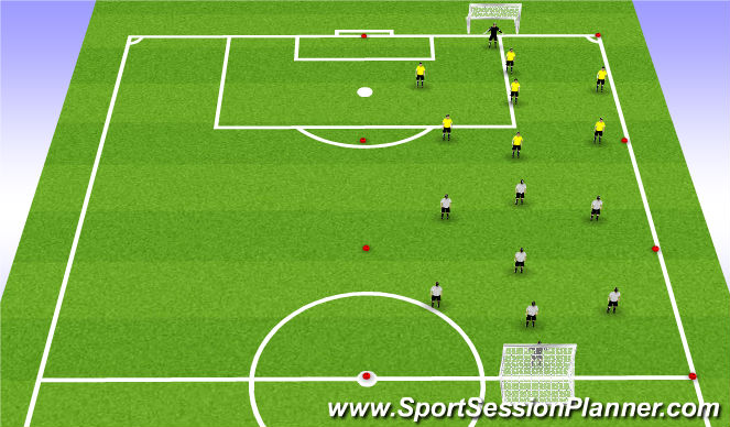 Football/Soccer Session Plan Drill (Colour): 8v8/9v9