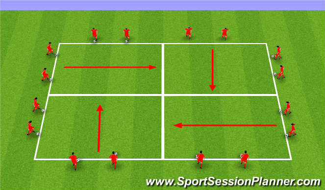 Football/Soccer Session Plan Drill (Colour): Ball Mastery (10 mins)