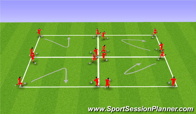 Football/Soccer Session Plan Drill (Colour): 1v1 No/Limited Pressure (10 mins)