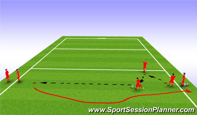 Football/Soccer Session Plan Drill (Colour): Long Pass Warm Up