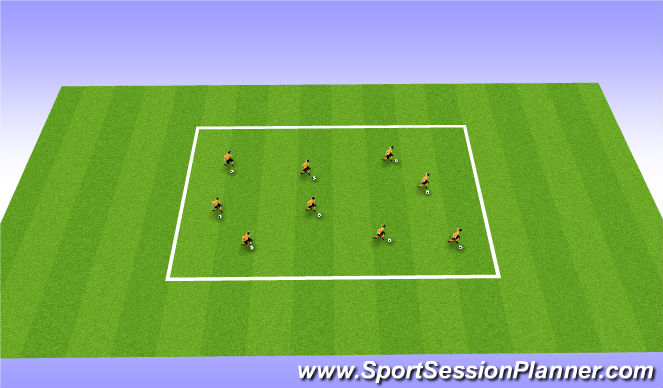 Football/Soccer Session Plan Drill (Colour): Warm up