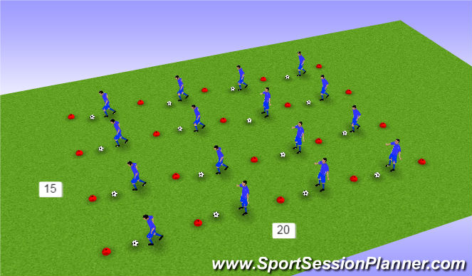 Football/Soccer Session Plan Drill (Colour): Coerver Ball Mastery