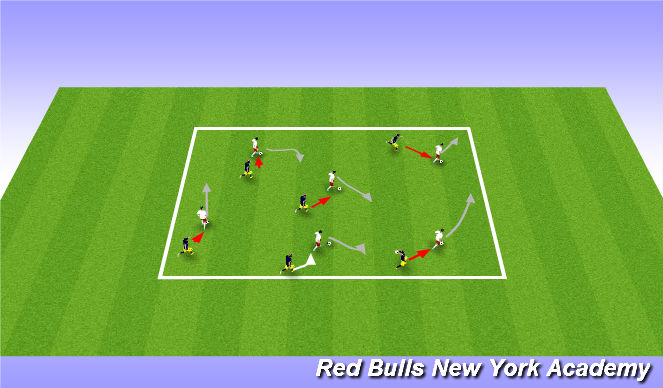 Football/Soccer Session Plan Drill (Colour): Shadow Tag w/ball