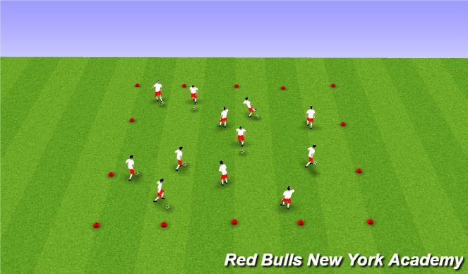 Football/Soccer Session Plan Drill (Colour): Warm Up - Ball Mastery