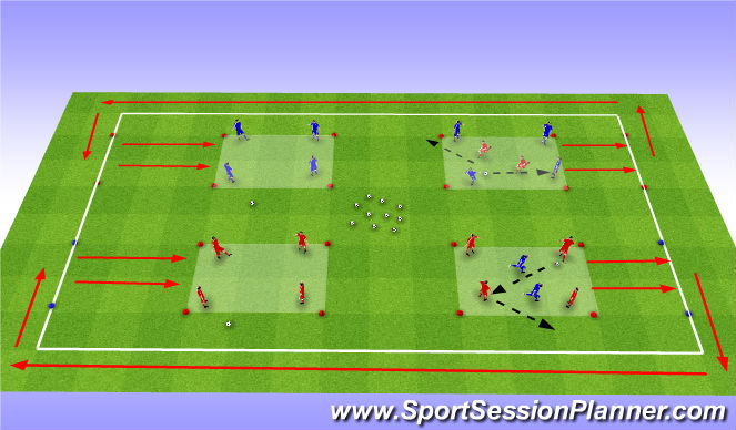 Football/Soccer Session Plan Drill (Colour): Pressing Sq Cont