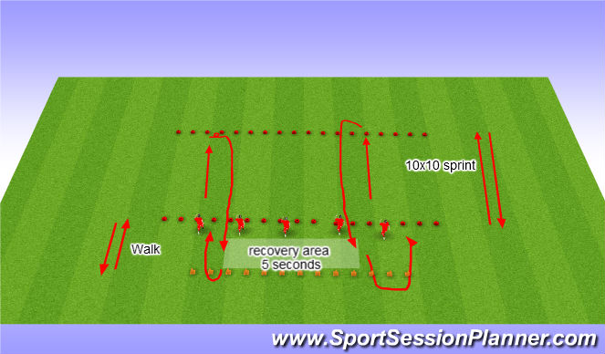 Football/Soccer Session Plan Drill (Colour): Bleep Test