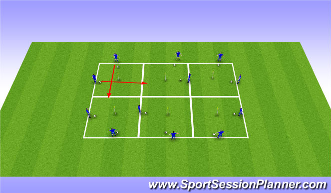 Football/Soccer Session Plan Drill (Colour): Ball mastery-Tag