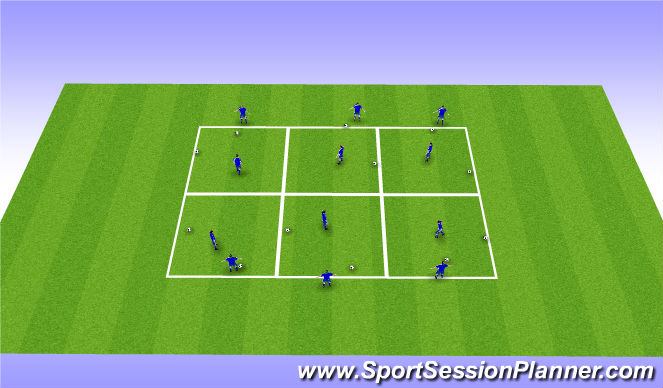 Football/Soccer Session Plan Drill (Colour): 1v1 - transition