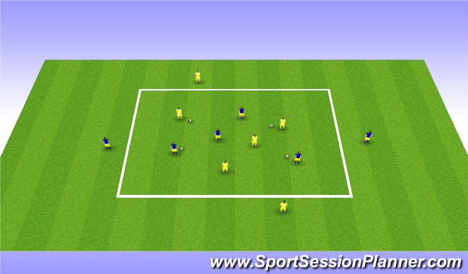 Football/Soccer Session Plan Drill (Colour): Warm-up dribbling