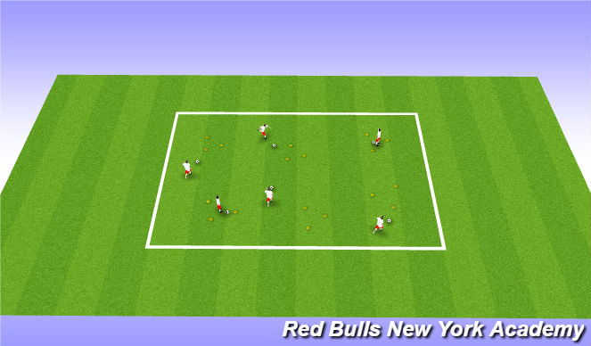 Football/Soccer Session Plan Drill (Colour): Stop starts- technical