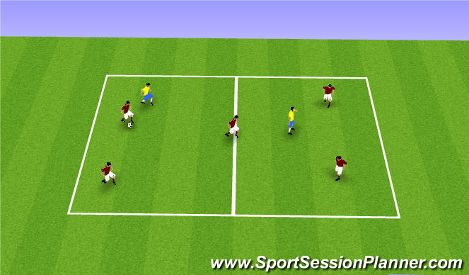 Football/Soccer Session Plan Drill (Colour): Shielding ball 2