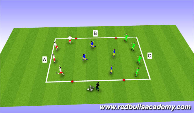 Football/Soccer Session Plan Drill (Colour): Semi-opposed