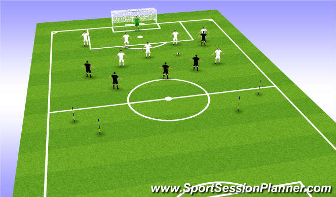 Football/Soccer Session Plan Drill (Colour): possession and quick reaction