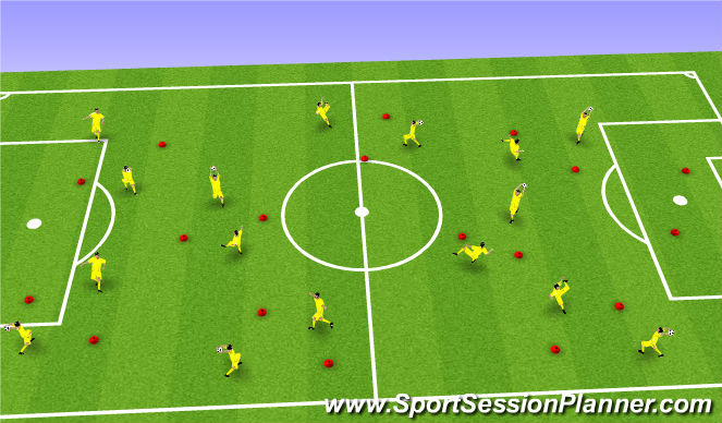 Football/Soccer Session Plan Drill (Colour): Tech Warm-up