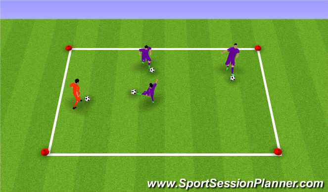 Football/Soccer Session Plan Drill (Colour): Opposed Ball Mastery