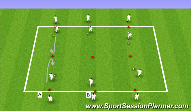 Football/Soccer Session Plan Drill (Colour): Dribbling Warm up