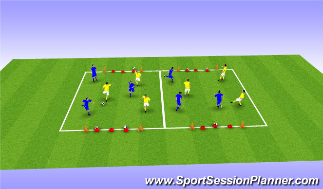 Football/Soccer Session Plan Drill (Colour): Its a Knockout