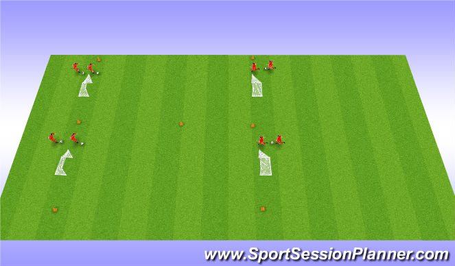 Football/Soccer Session Plan Drill (Colour): 1 v 1 transition game