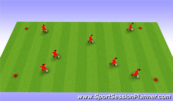 Football/Soccer Session Plan Drill (Colour): U6 Technique #3