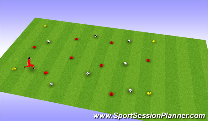 Football/Soccer Session Plan Drill (Colour): U6 Warm-up #3