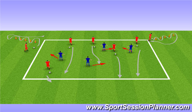 Football/Soccer Session Plan Drill (Colour): Avoid the giants