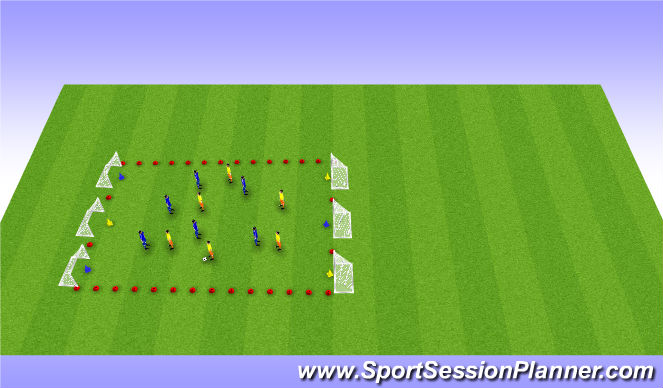 Football/Soccer Session Plan Drill (Colour): Concentration Progression