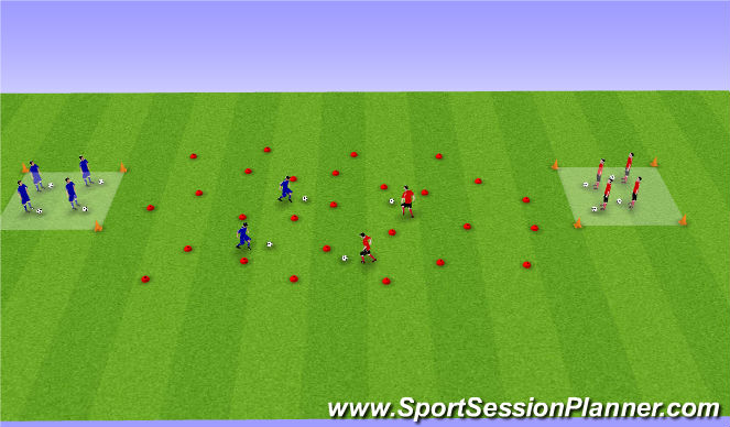 Football/Soccer Session Plan Drill (Colour): Minefield