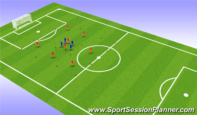 Football/Soccer Session Plan Drill (Colour): Kvadrat i kvadrat